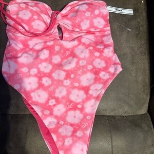 PINK Victoria's Secret Pink Floral Print Girls' One-Piece Swimsuit